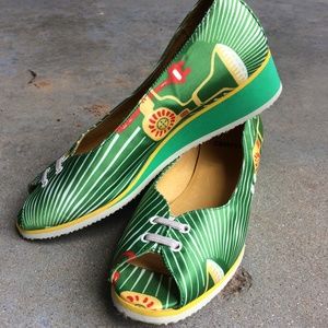 Camper Peep-Toe Wedge NWOT